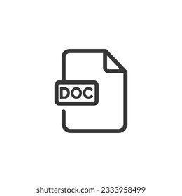 DOC file icon isolated on white background