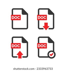 DOC file icon isolated on white background
