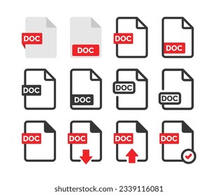 DOC file icon isolated on white background