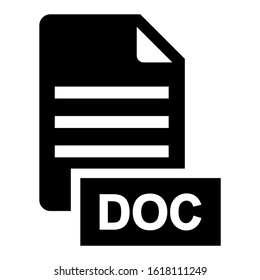 doc file icon isolated sign symbol vector illustration - high quality black style vector icons
