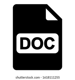doc file icon isolated sign symbol vector illustration - high quality black style vector icons
