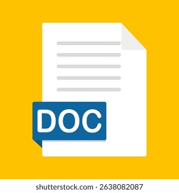 Doc file icon on yellow background.