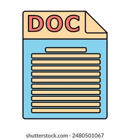 DOC File Icon. Symbol for Word Documents and Text Files