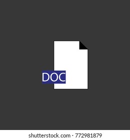 Doc File Icon. Text file format symbol Vector Illustration.