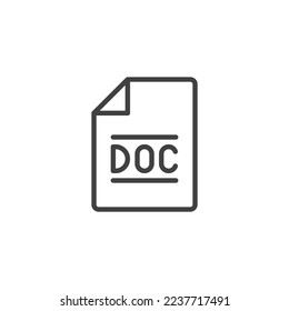 icono de la línea de archivo doc. signo de estilo lineal para concepto móvil y diseño web. icono de vector de esquema de documento de archivo. Símbolo, ilustración del logotipo. Gráficos vectoriales