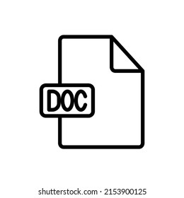 DOC file simple icon vector. Flat design