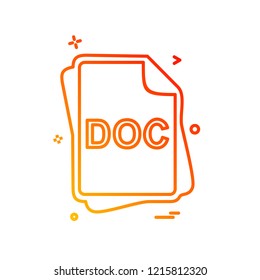 DOC file type icon design vector