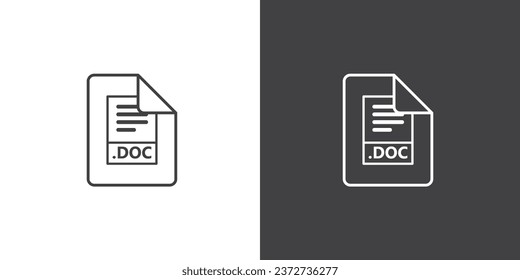 DOC File type icons. File formats in flat design. File and documents extensions. Icons for ui. Vector illustration. Document type icons. File formats in flat design.