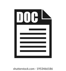 DOC File Vector Icon, Flat Design Style
