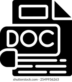 DOC Glyph Icon Vector Design
