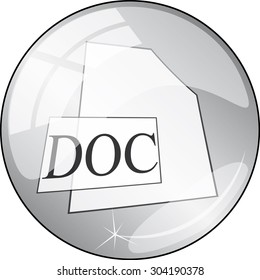 doc grey circular icon on white background
