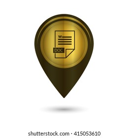 doc icon - black vector icon; golden  map pointer
