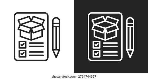 Icono de doc en estilo de línea en blanco y negro