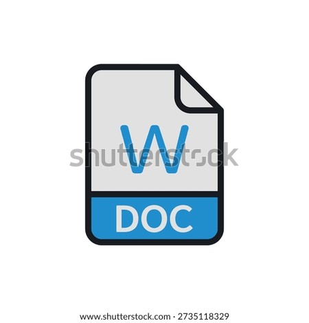 DOC icon. Colored vector illustration.