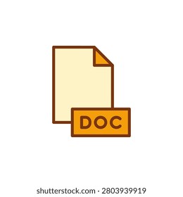 DOC icon in filled outline symbol style for word document