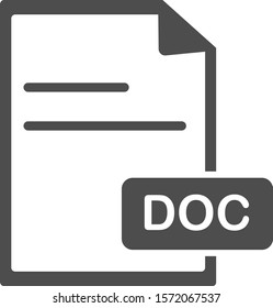 Doc icon or sign and doc symbol vector