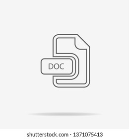 Doc icon. Vector concept illustration for design.