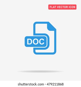 Doc icon. Vector concept illustration for design.