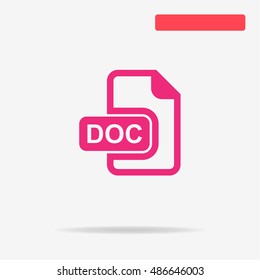 Doc icon. Vector concept illustration for design.