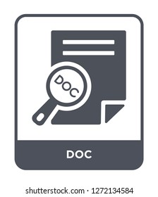 doc icon vector on white background, doc trendy filled icons from File type collection, doc simple element illustration