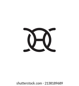 DOC initials company logo design line illustration vector template