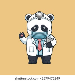 doc panda cute illustration art