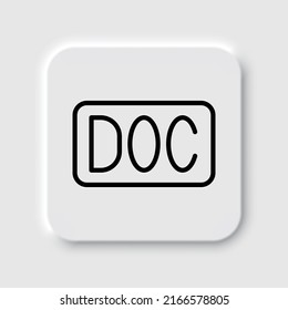 DOC simple icon vector. Flat design. Neumorphism design.ai