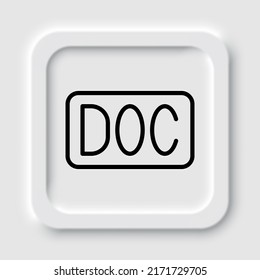 DOC simple icon vector. Flat design. Neumorphism design.ai