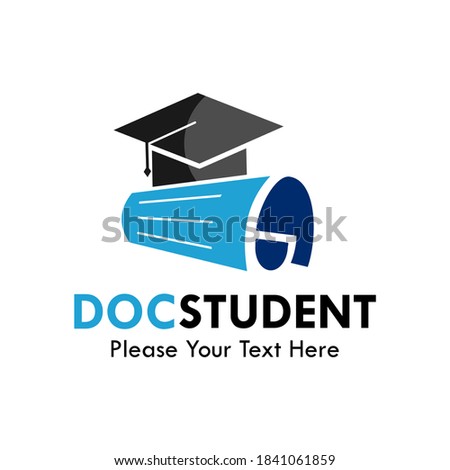 Doc student logo template illustration. there are graduation hat with doc