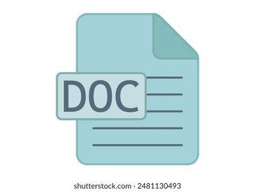 DOC text file document blue icon