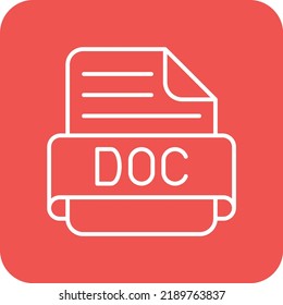 Doc vector icon. Can be used for printing, mobile and web applications.