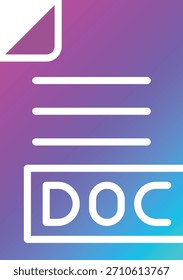 Ilustración de diseño de icono de Vector DOC