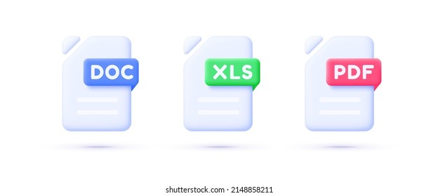 Doc Xls Pdf Great Design Any Stock Vector (Royalty Free) 2148858211 ...