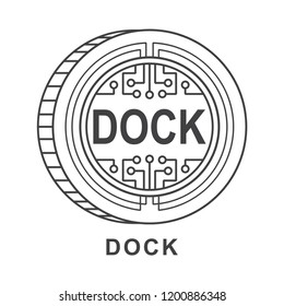 dock coin  Cryptocurrency  icon outline