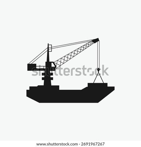 Dock crane, Shipyard crane, cargo crane, Shipping Container Crane, Shipyard Dock icon vector