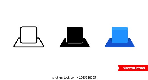 Dock icon of 3 types: color, black and white, outline. Isolated vector sign symbol.