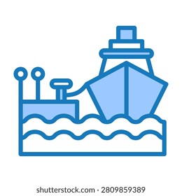 Dock Icon Blue Dualtone Design Vector Illustration