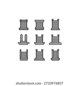 Dock icon line art clean elegant bold futuristic style