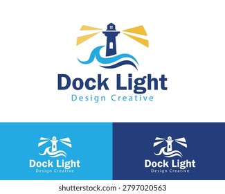 dock light logo creative wave design concept lamp