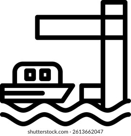 Dock Line Vector Icon Design