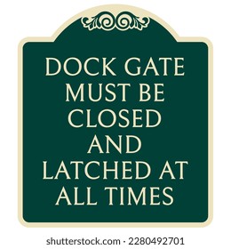 Dock warning sign and labels
