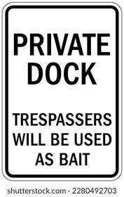 Dock warning sign and labels