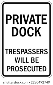 Dock warning sign and labels