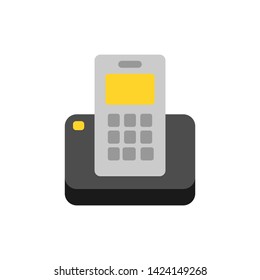 docked phone vector icon. flat style