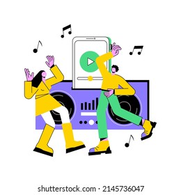 Docking Station Abstract Concept Vector Illustration. Audio Docking Station, Electronic Device, Play Music, Charging Battery, Connect Headset, Wireless Speaker, Home Network Abstract Metaphor.