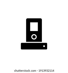 Docking Station Glyph Icon. Simple Solid Style For Web And App. Vector Illustration Isolated On White Background. EPS 10