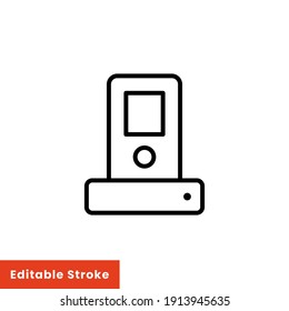 Docking Station Line Icon. Simple Outline Style For Web And App. Vector Illustration Isolated On White Background. Editable Stroke EPS 10