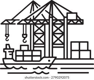 Dockside Cargo Handling Crane Icon