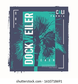 Dockweiler beach vector graphic t-shirt design, poster, print.