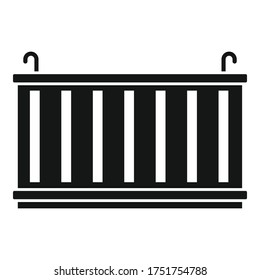 Ladungscontainer-Symbol im Hafen. Einfache Illustration von Containerdockgarten, Vektorsymbol für Webdesign einzeln auf weißem Hintergrund